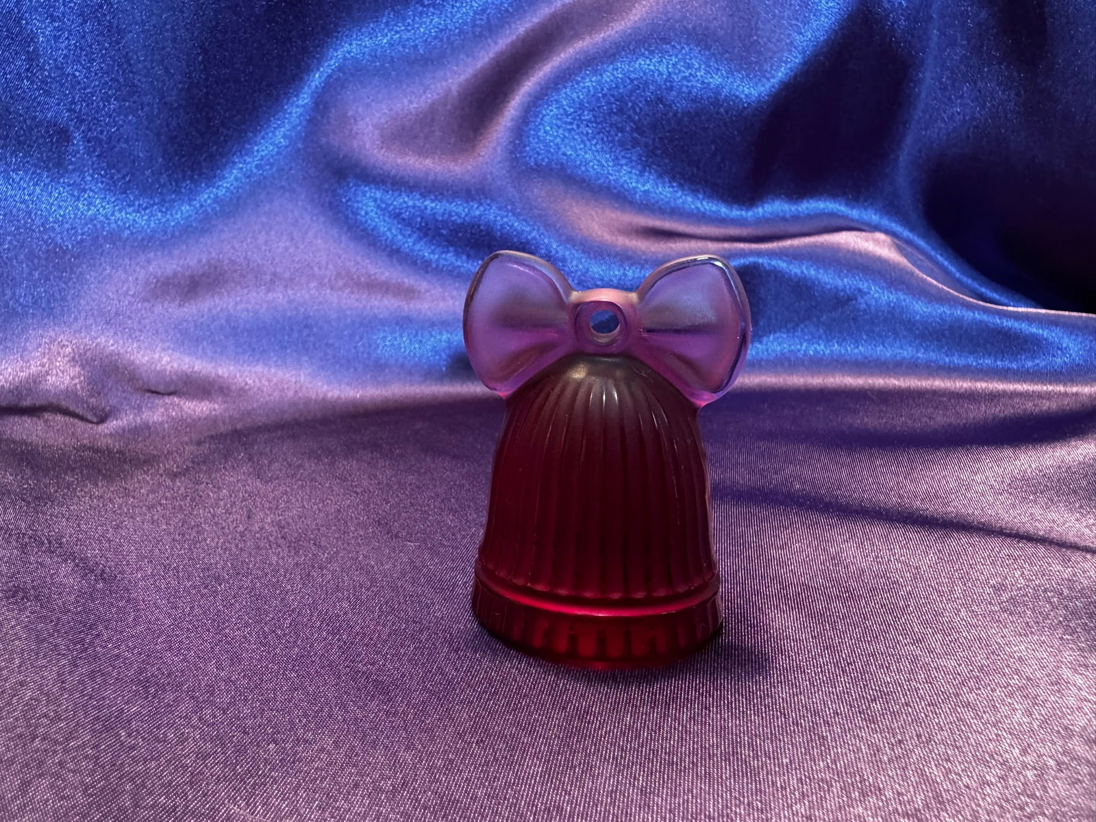 Lalique Ruby Red Crystal Bell Ornament (1 of 3)