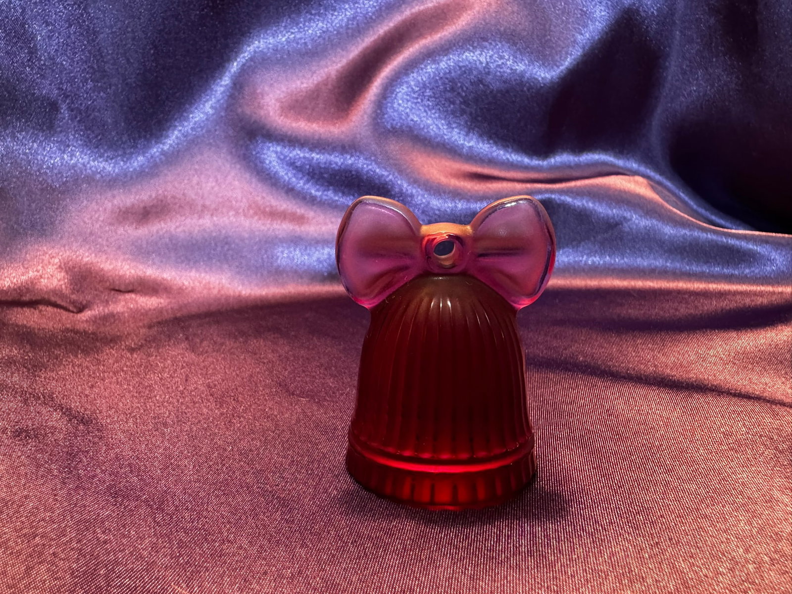 Lalique Ruby Red Crystal Bell Ornament - 2