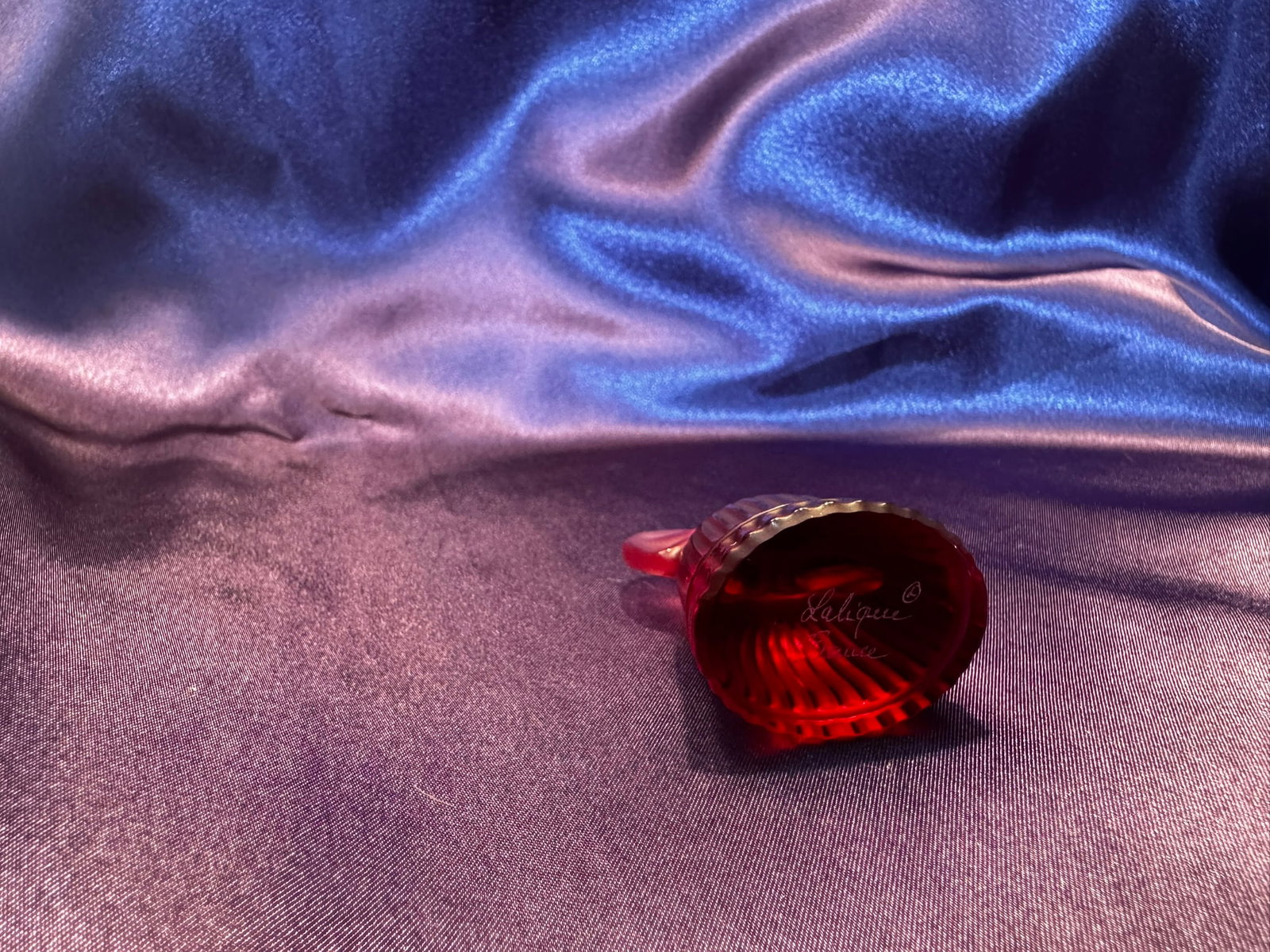 Lalique Ruby Red Crystal Bell Ornament - 3