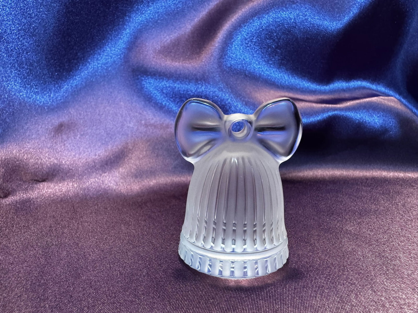 Lalique Frosted Crystal Bell Ornament (1 of 4)