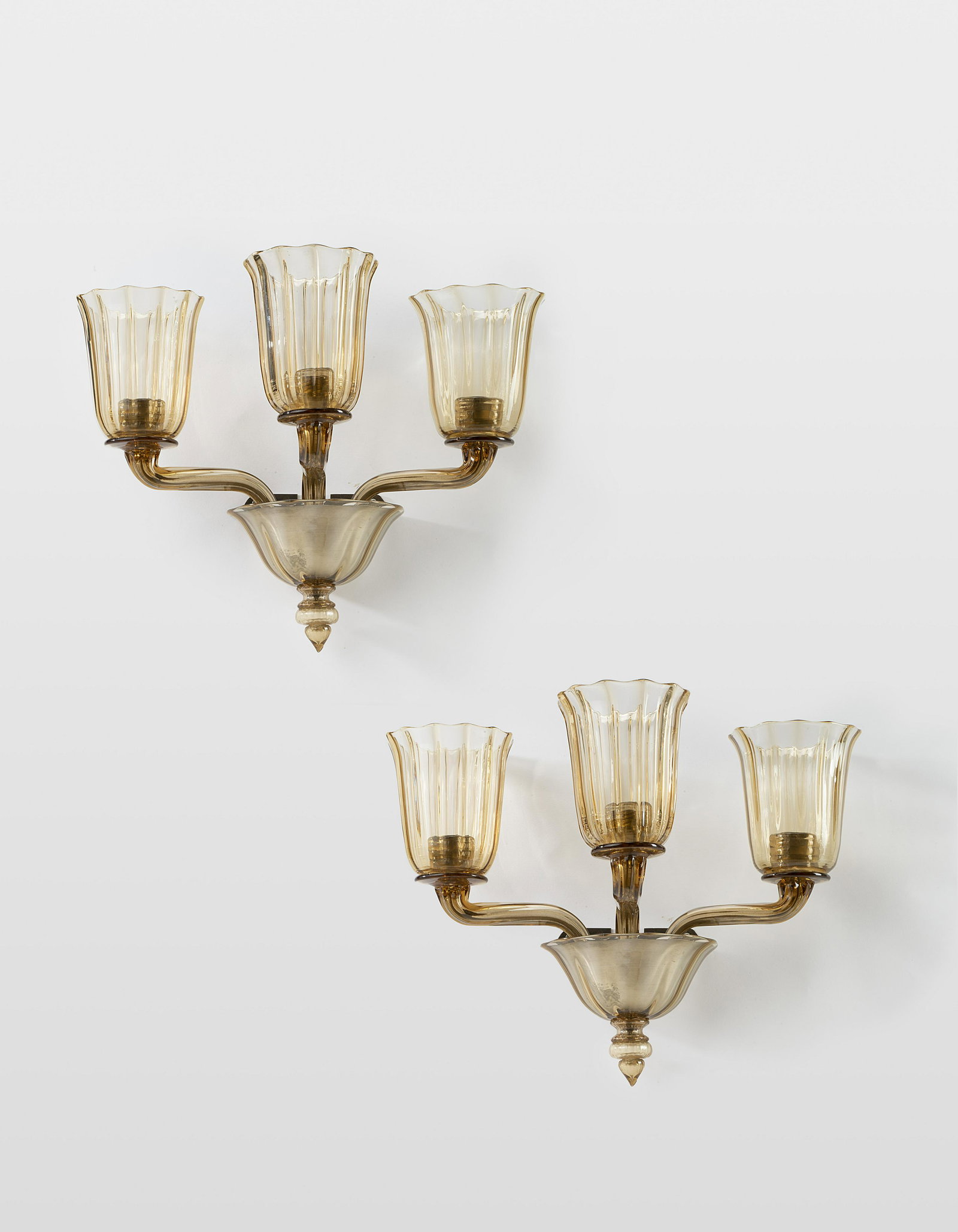Napoleone Martinuzzi  Pair of three-armed wall lights, (1 of 1)