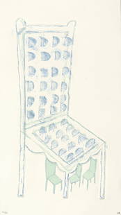 Louise Bourgeois (1911-2010); Le Père et Les 3: Louise Bourgeois (1911-2010) Le Père et Les 3 Fils II (MOMA.518.2), 1999 Lithograph and embossing with hand-coloring in blue pastel on smooth wove paper, initialed in pencil and numbered 20/50 (t