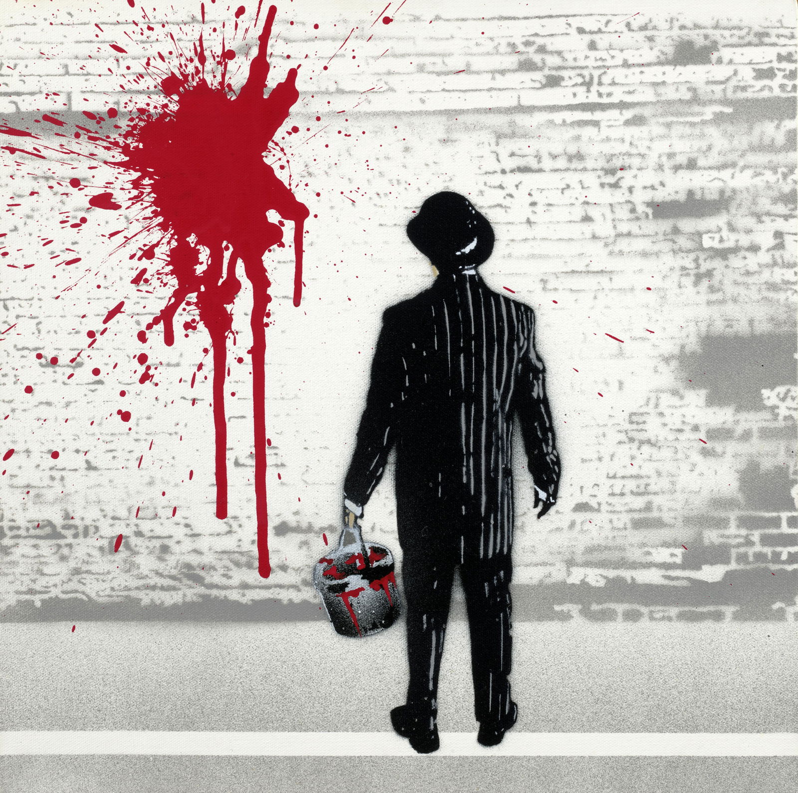 Nick Walker (British, born 1969); That's Better;: Nick Walker (British, born 1969) That's Better, 2008 Acrylic and spray paint stenciled on stretched canvas, signed in marker and numbered 3/5 on verso, titled and dated in marker on wood stretcher, ve