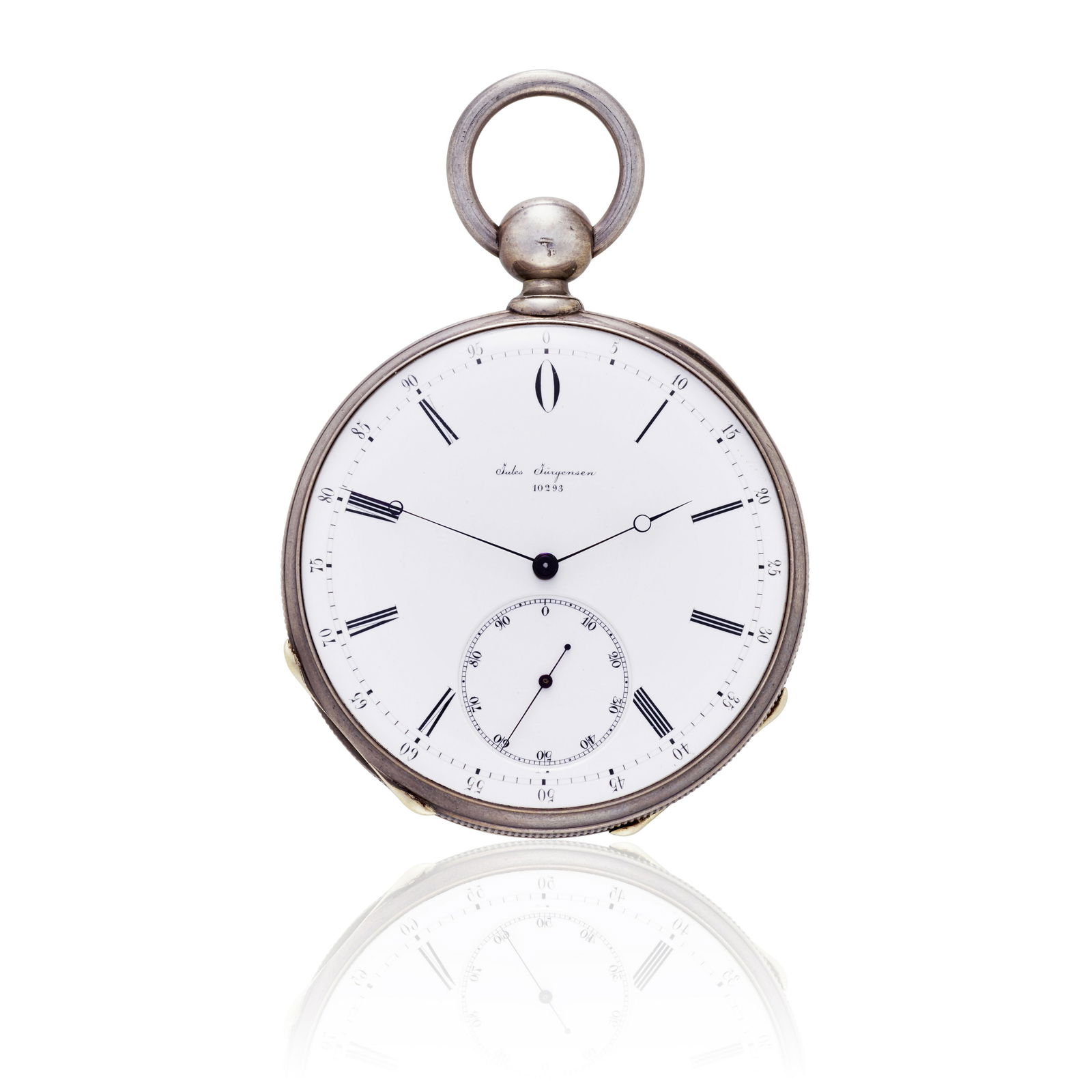 JULES JURGENSEN. AN IMPORTANT AND PROBABLY UNIQUE FINE: JULES JURGENSEN. AN IMPORTANT AND PROBABLY UNIQUE FINE LEVER WATCH DISPLAYING DECIMAL TIME MADE FOR THE 1867 PARIS EXPOSITION UNIVERSELLE Date: 1865 Movement: Gilt bridge pattern jeweled to the third