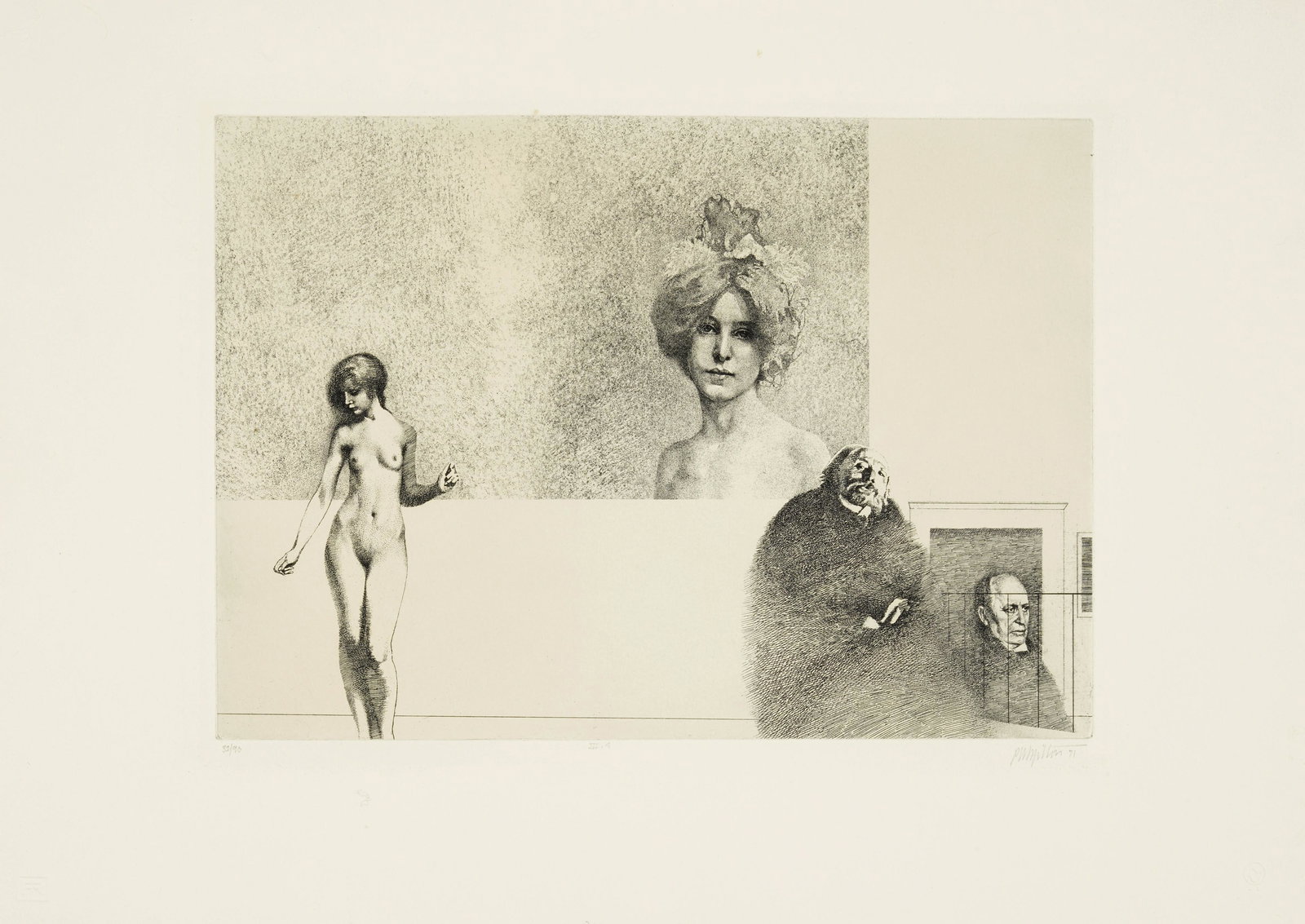 Peter Milton (born 1930); The Jolly Corner: II.I;: Peter Milton (born 1930) The Jolly Corner: II.I; III.II; III.IV, 1971 Etching and engravings, on Arches paper, signed in pencil, titled, dated and numbered 81/90, 20/90, 32/90 respectively, each with