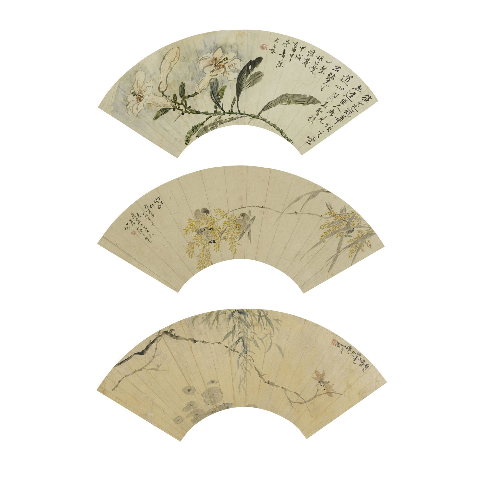 Hu Gongjue (20th century) and Others Three paintings of (1 of 1)