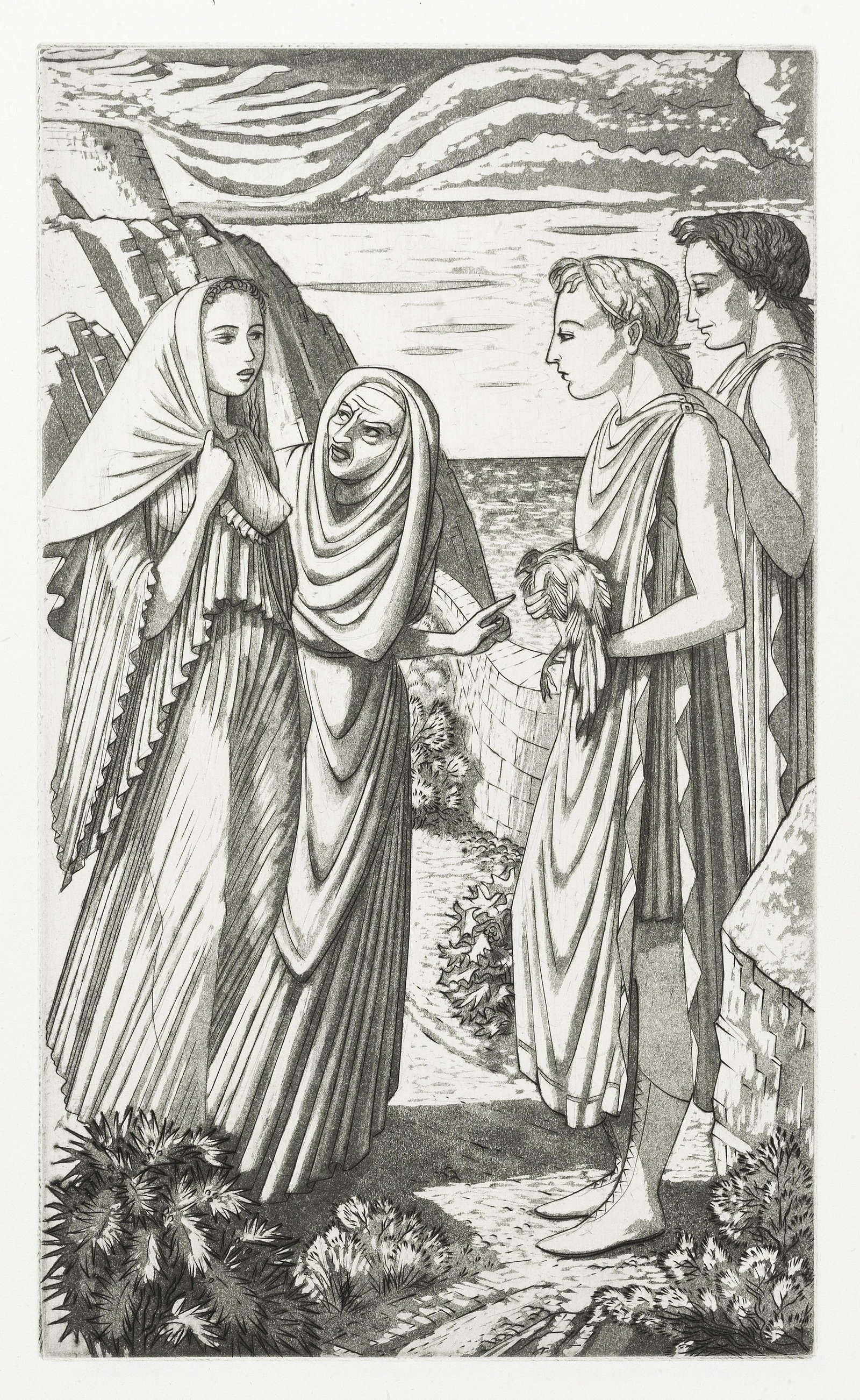 GOLDEN COCKEREL PRESS - JOHN BUCKLAND WRIGHT HARTNOLL: GOLDEN COCKEREL PRESS - JOHN BUCKLAND WRIGHT HARTNOLL (PHYLLIS) The Grecian Enchanted... With Eight Aquatints by John Buckland-Wright, NUMBER 36 OF 60 SPECIALLY BOUND COPIES with a duplicate set of il