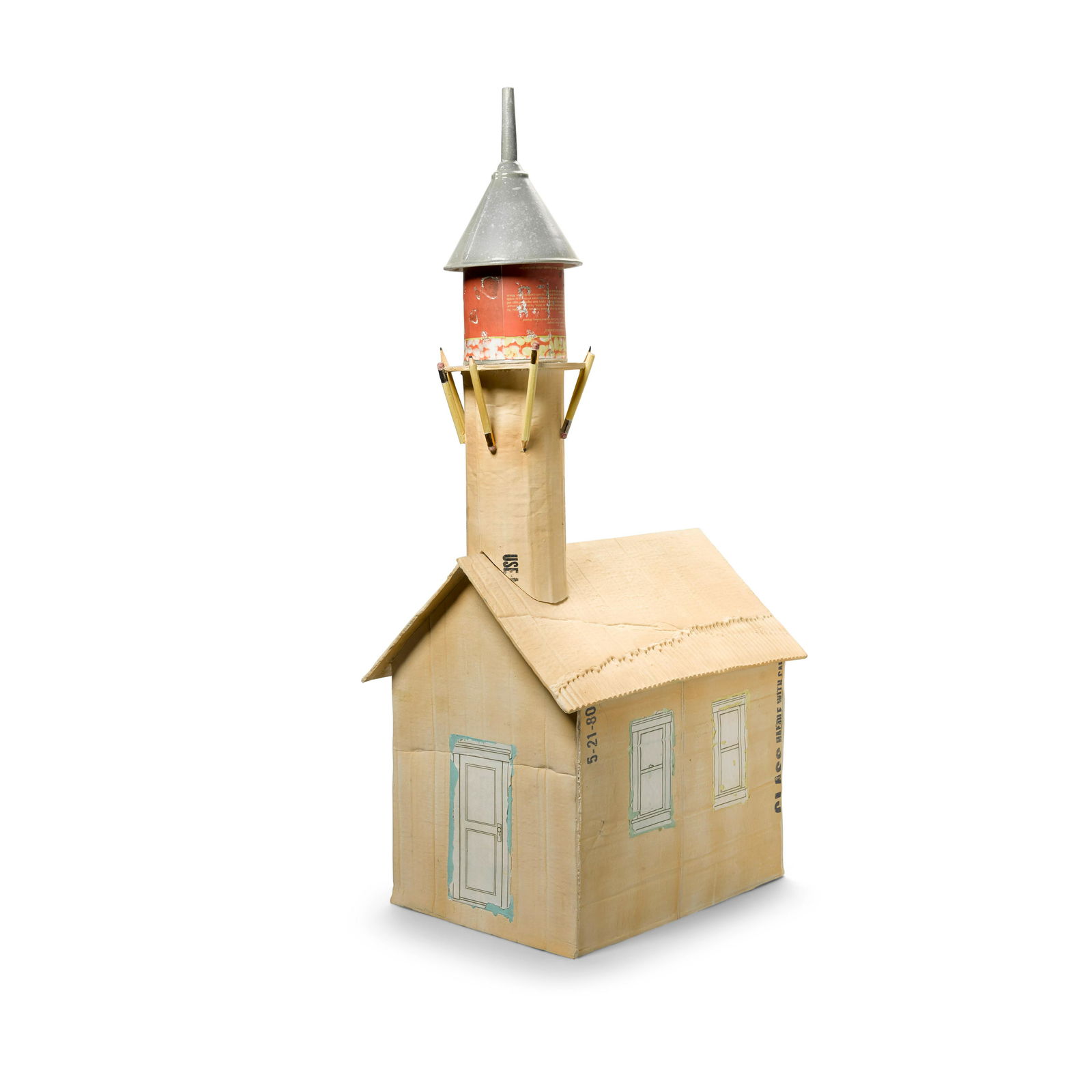 RICHARD SHAW (BORN 1941): RICHARD SHAW (BORN 1941) Cardboard Barn glazed ceramic, signed 'Richard Shaw' and dated indistinctly on underside height 30 1/2in (77.5cm); width 10in (26cm); depth 14 1/2in (37cm) Footnotes: Provenan