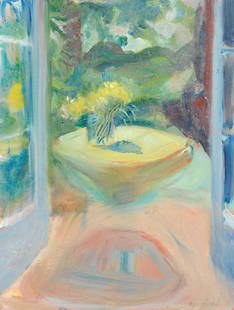 Rose Hilton (British, 1931-2019) Garden Scene: Rose Hilton (British, 1931-2019) Garden Scene signed 'Rose Hilton' (lower right); further signed, titled and dated 'Rose Hilton Garden Scene. '99' (on canvasboard verso) oil on canvasboard 30 x 40.5cm