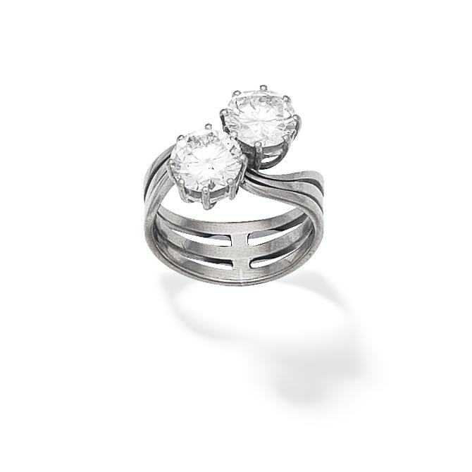 DIAMOND TWO-STONE RING (1 of 2)