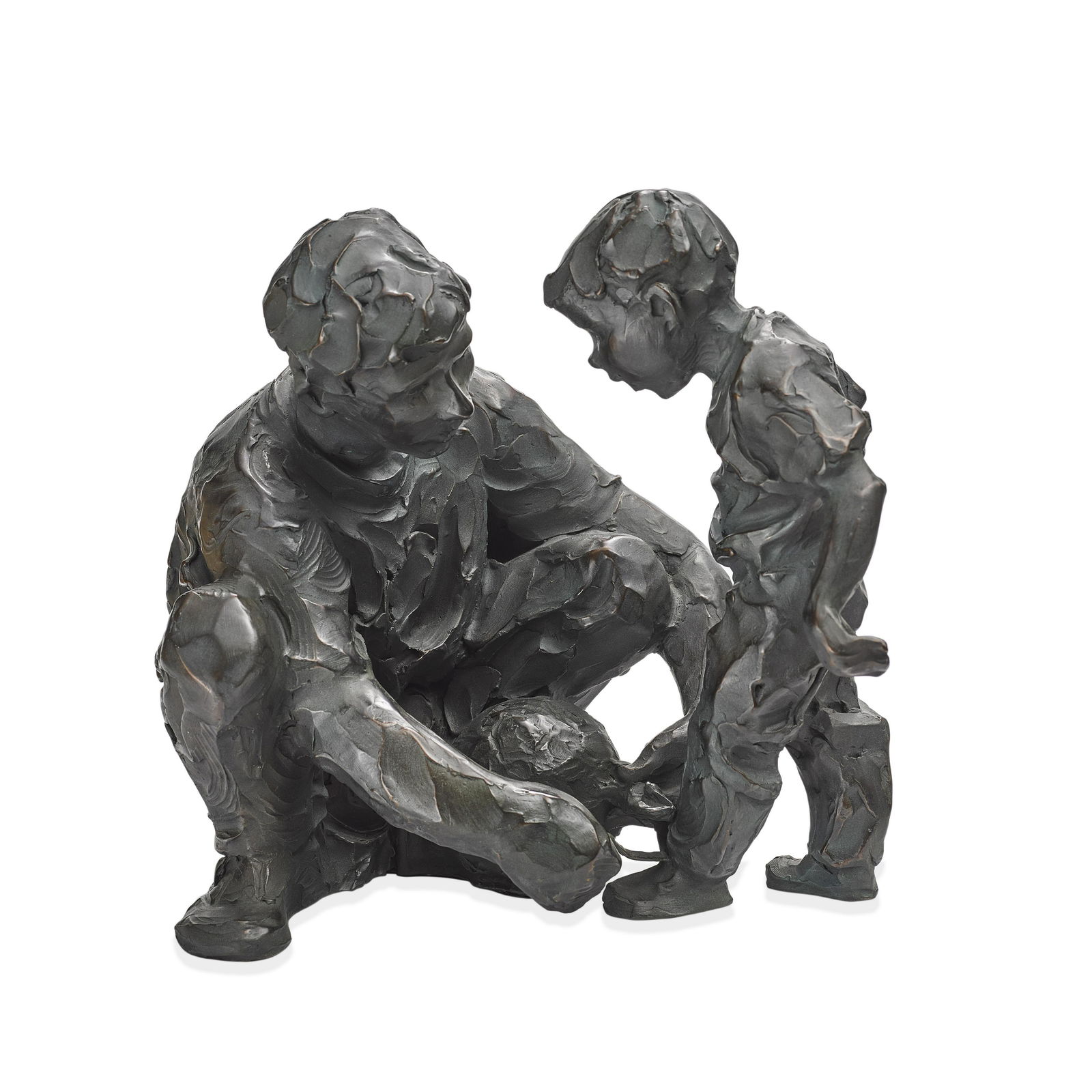 Jane DeDecker (born 1961) The Ties that Bind 11 3/4in: Jane DeDecker (born 1961) The Ties that Bind inscribed 'DeDecker 16/31' (on the rear) bronze with greyish-brown patina 11 3/4in high Footnotes: Provenance Claggett/Rey Gallery, Eagle, Colorado.