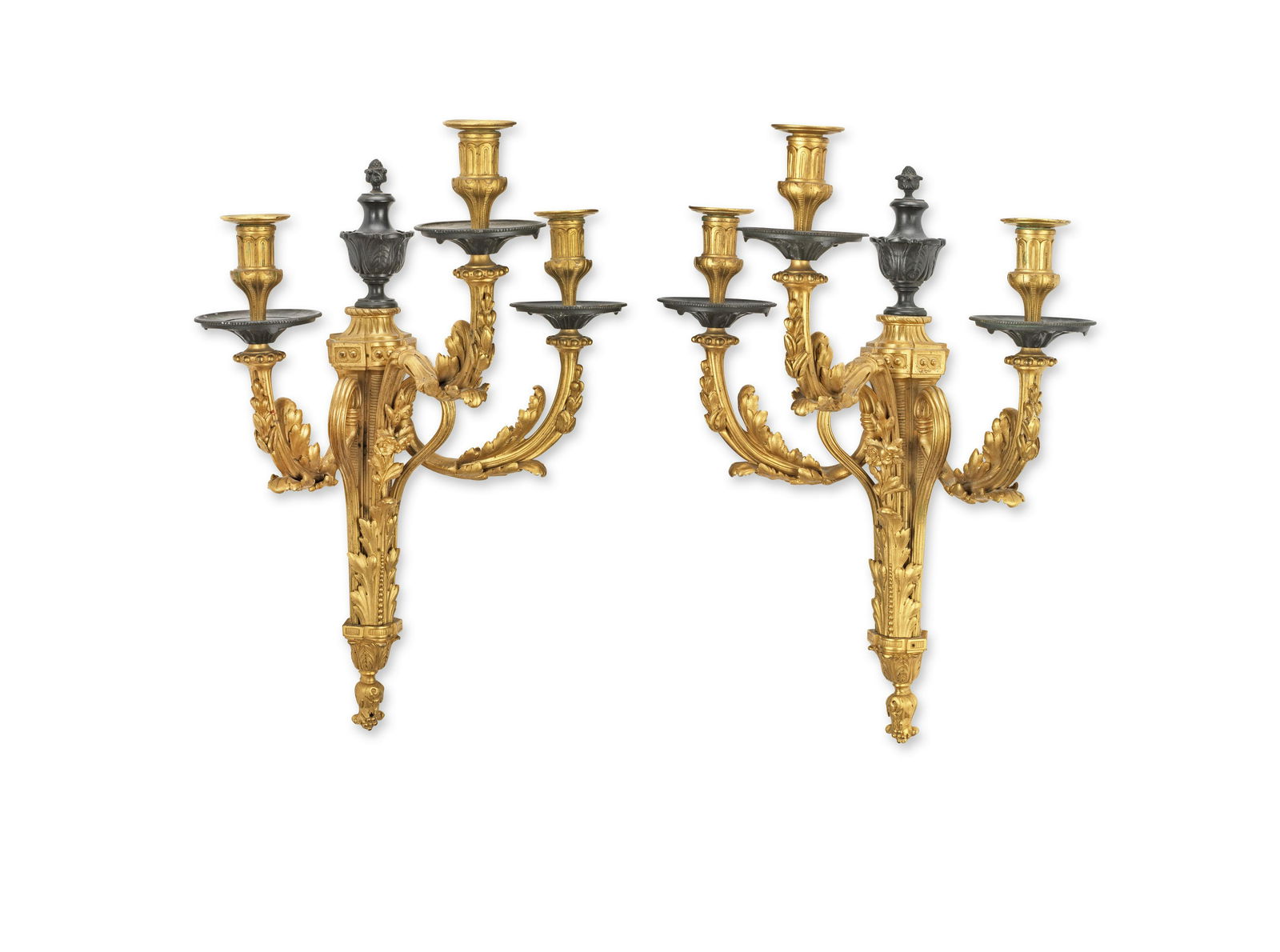 A PAIR OF IMPRESSIVE EARLY 20TH CENTURY FRENCH GILT AND (1 of 4)