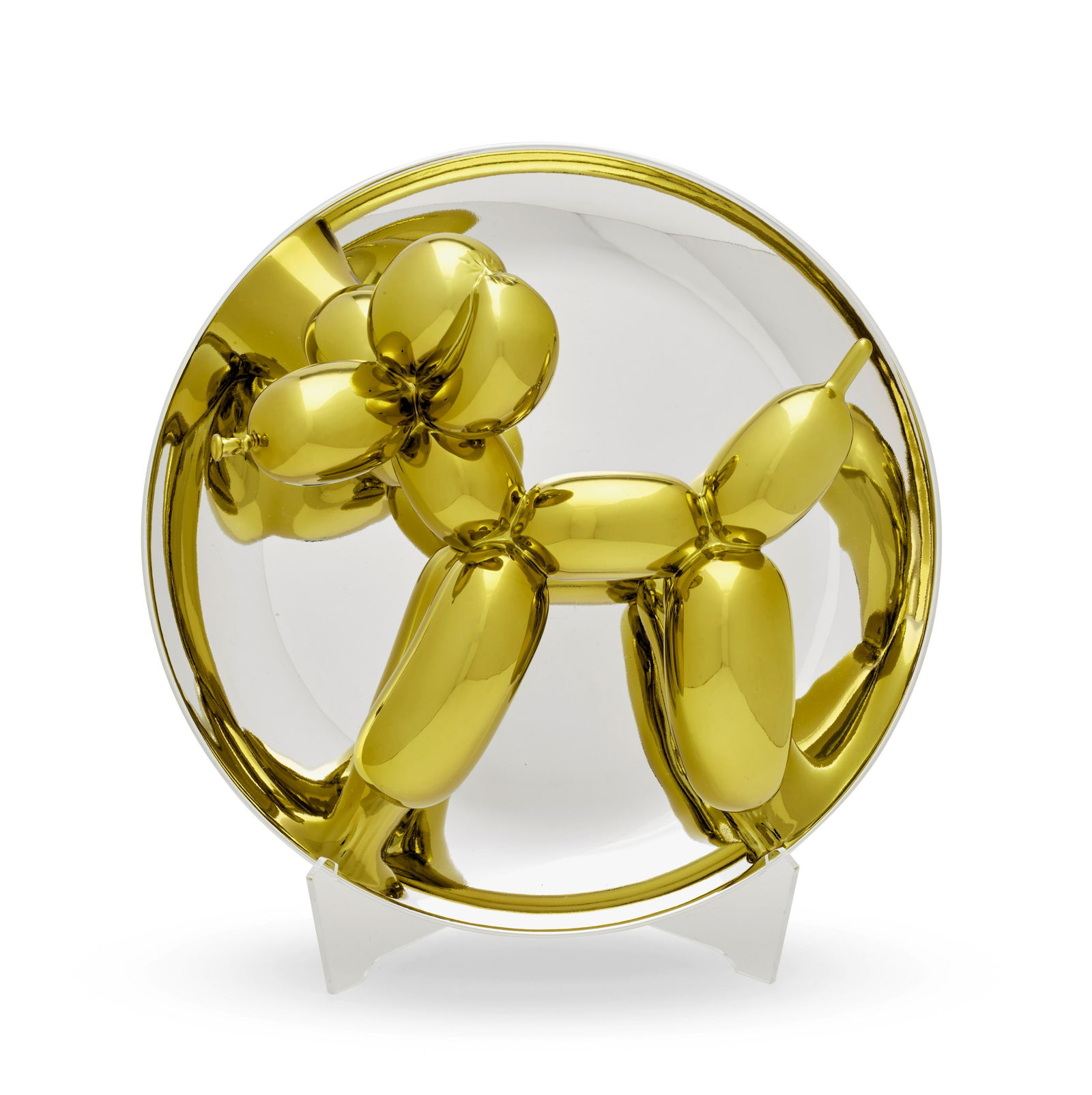 JEFF KOONS (BORN 1955): Jeff Koons (born 1955) Balloon Dog (Yellow), 2015 Metallic porcelain plate multiple, with the artist's brand stamped signature, titled and numbered 459/2300 verso, manufactured by Bernardaud, Limoges,