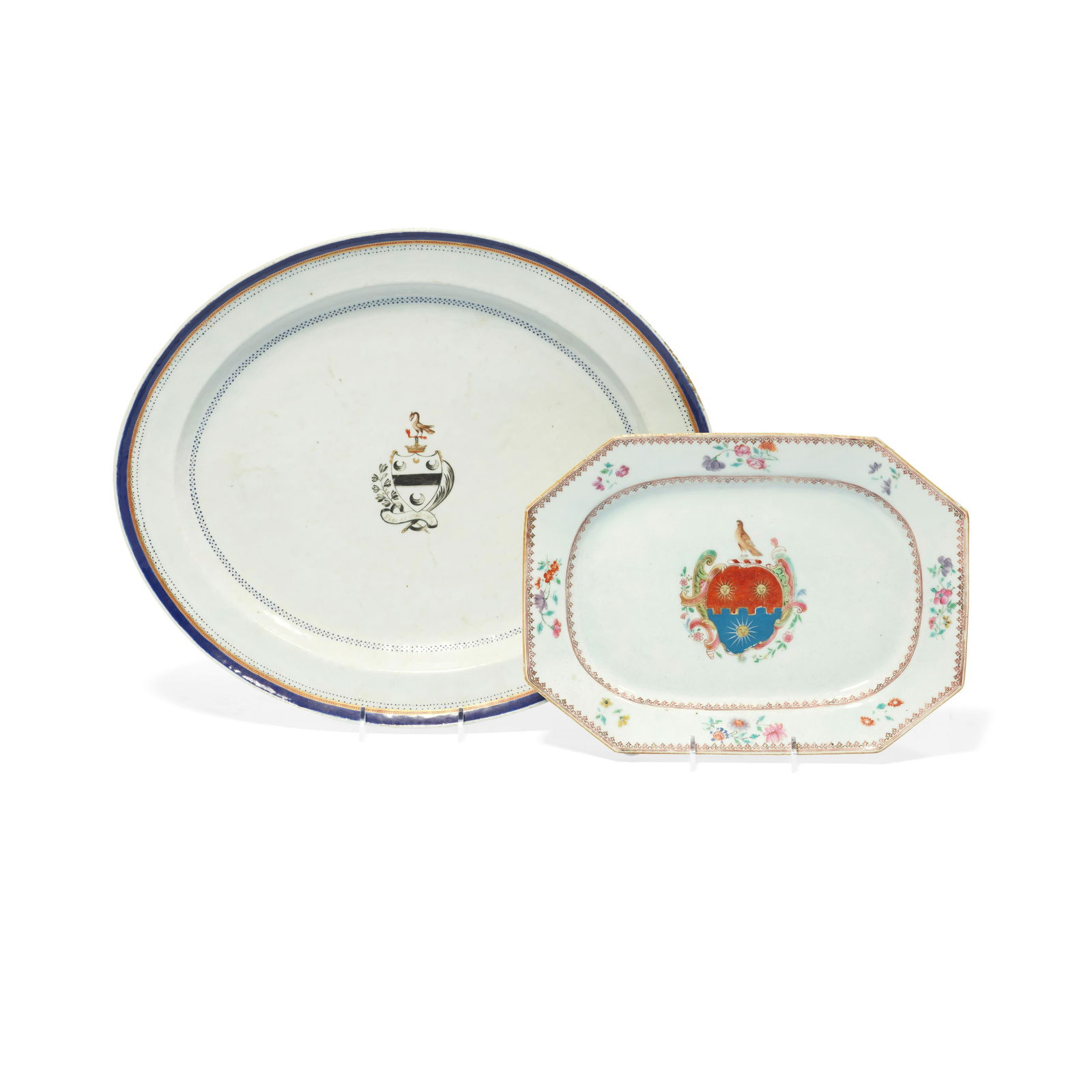 TWO CHINESE EXPORT POLYCHROMED PORCELAIN ARMORIAL (1 of 1)