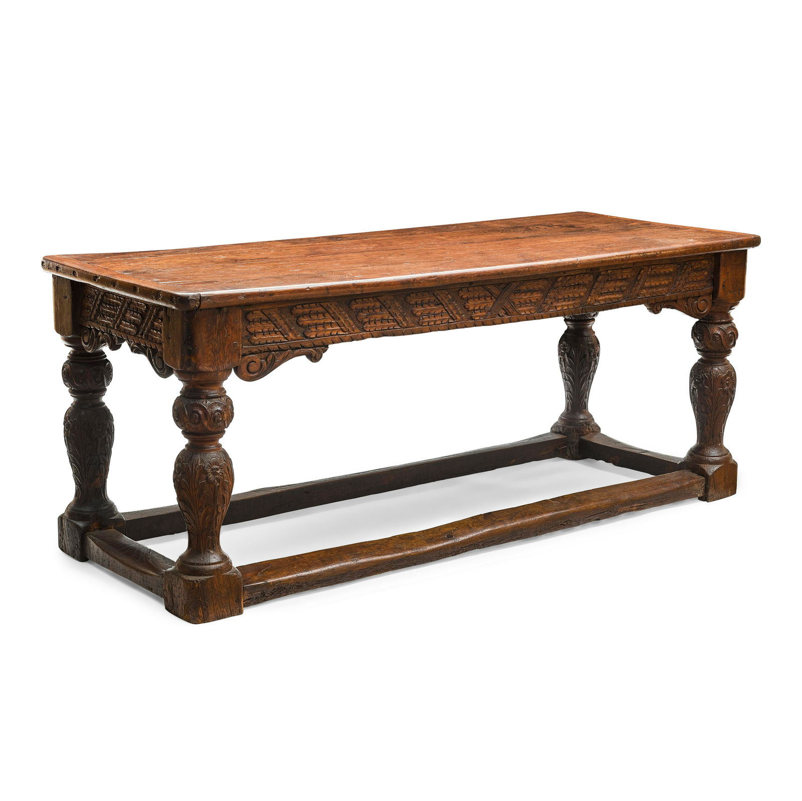 A JACOBEAN STYLE OAK TABLE18th century and later (1 of 2)