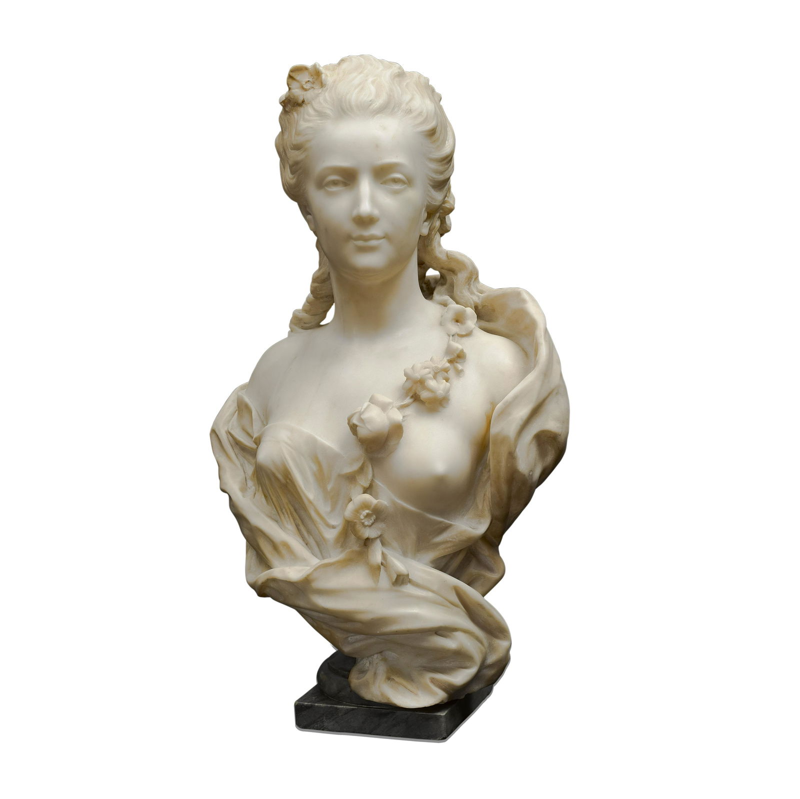 A FRENCH MARBLE BUST OF A LOUIS XV MAIDEN18th/19th (1 of 2)