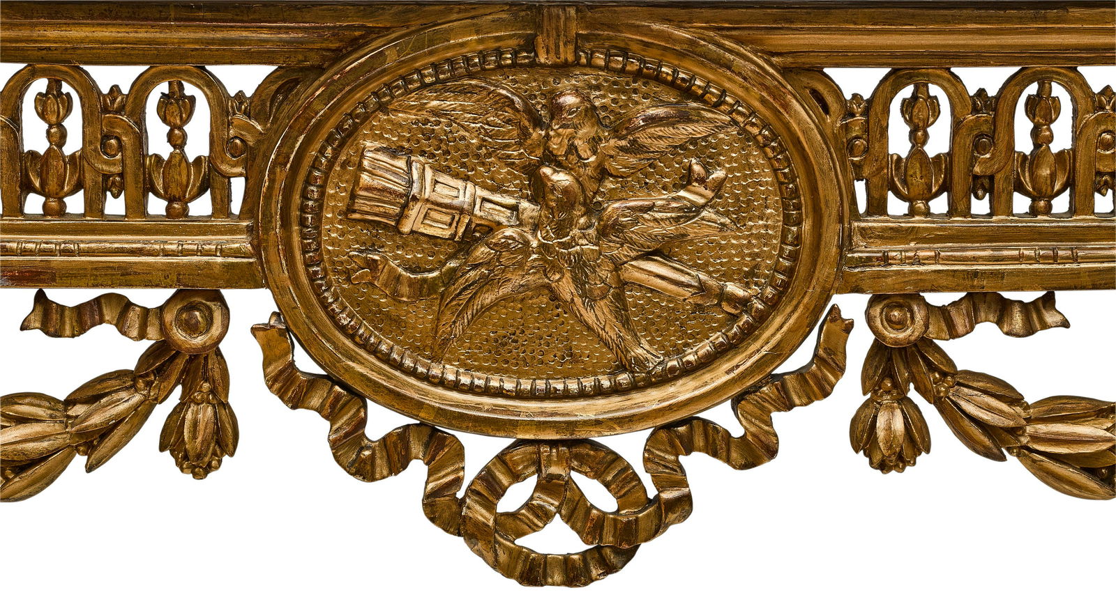 A NEOCLASSICAL STYLE MARBLE TOP GILTWOOD CONSOLE19th (1 of 1)