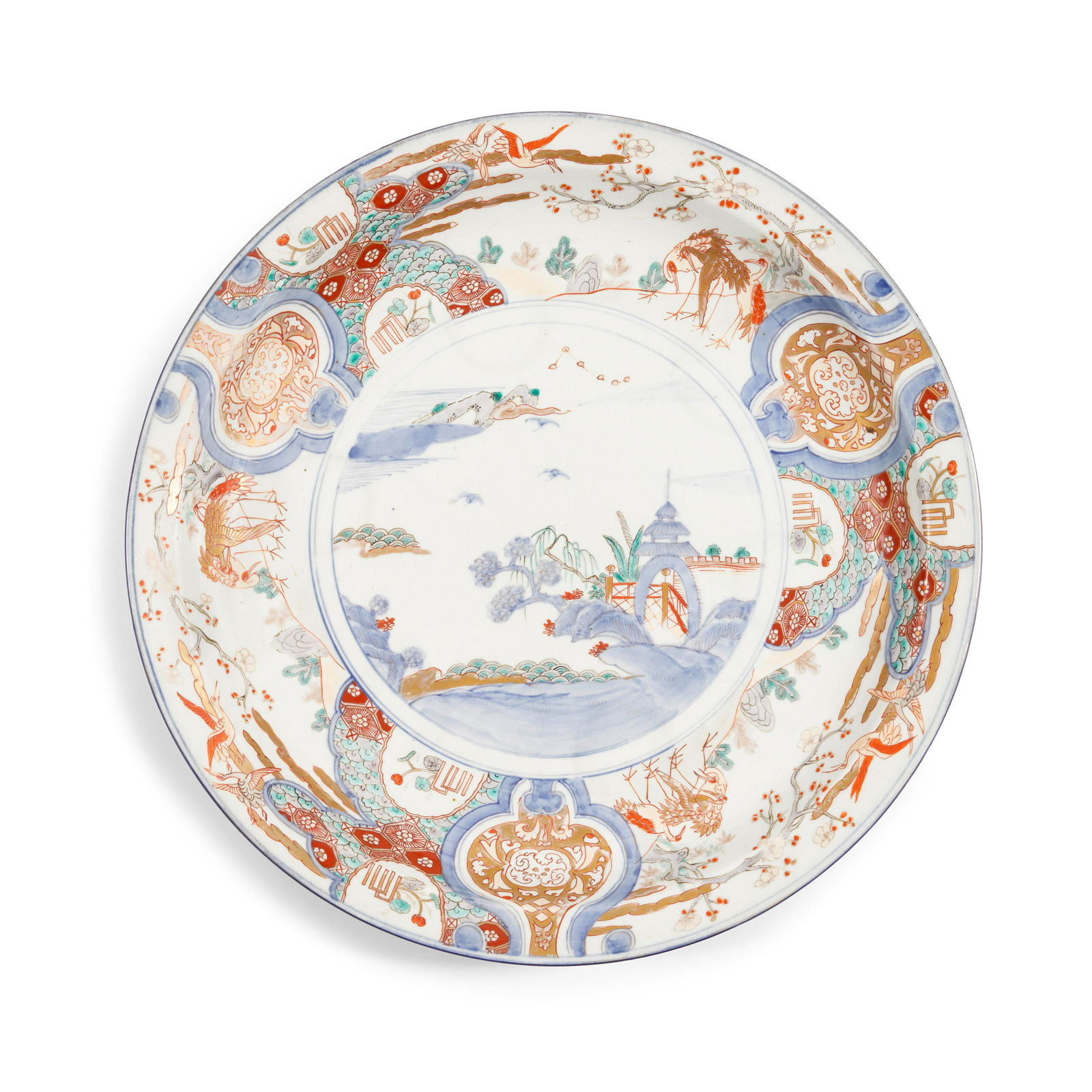 A JAPANESE GILT HIGHLIGHTED IMARI PORCELAIN DISH Meiji (1 of 1)