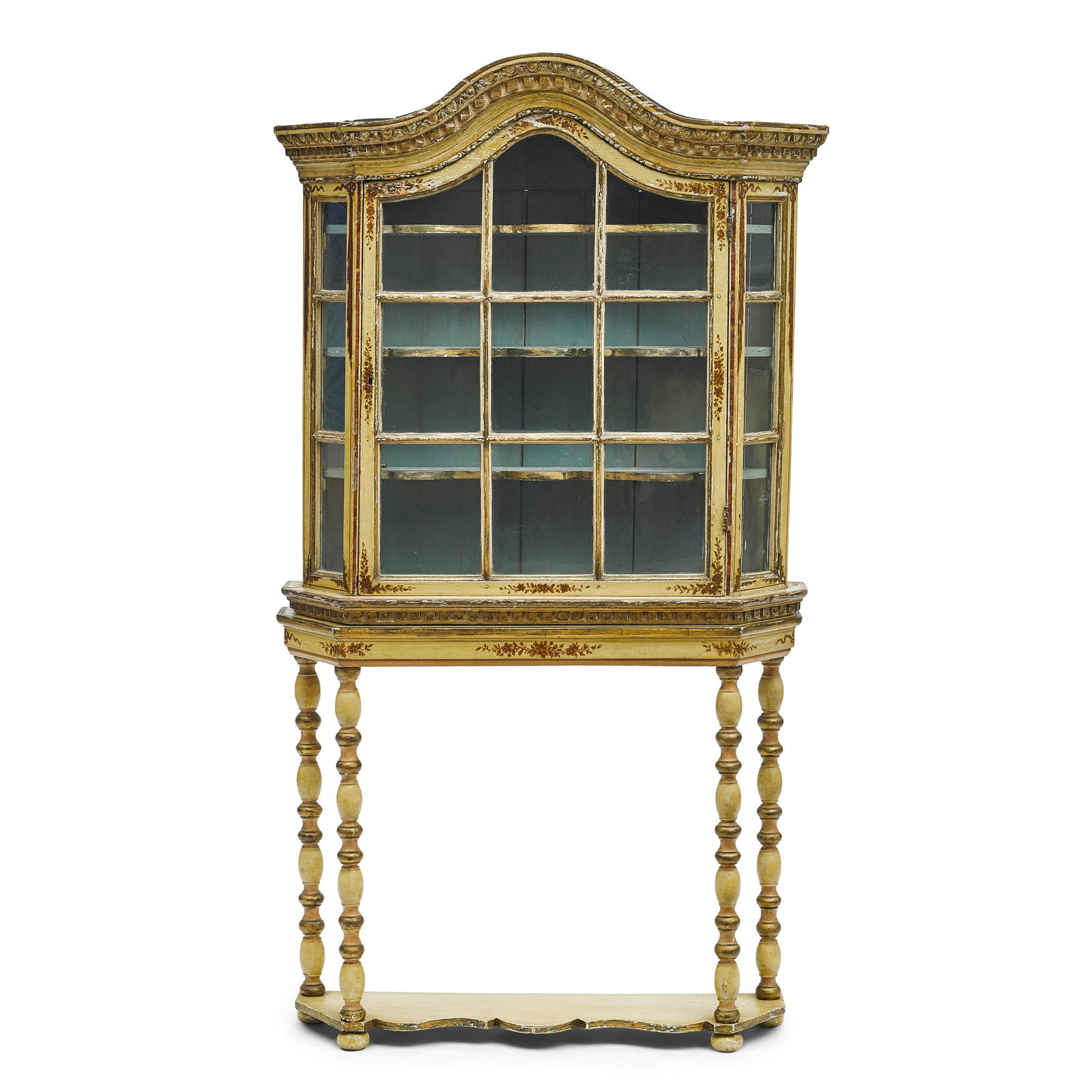 A CONTINENTAL BAROQUE STYLE PAINT DECORATED VITRINE ON (1 of 1)