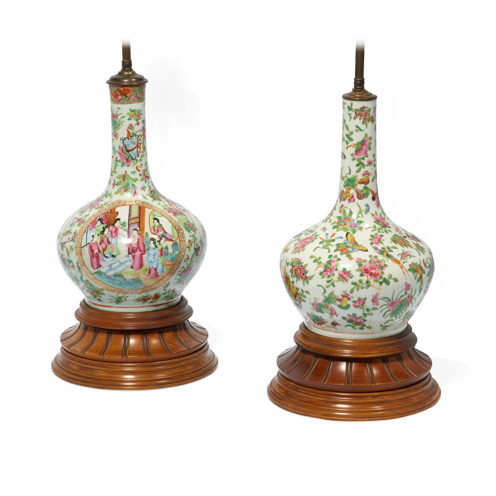 TWO CHINESE ROSE MEDALLION PORCELAIN LAMPS20th century (1 of 1)