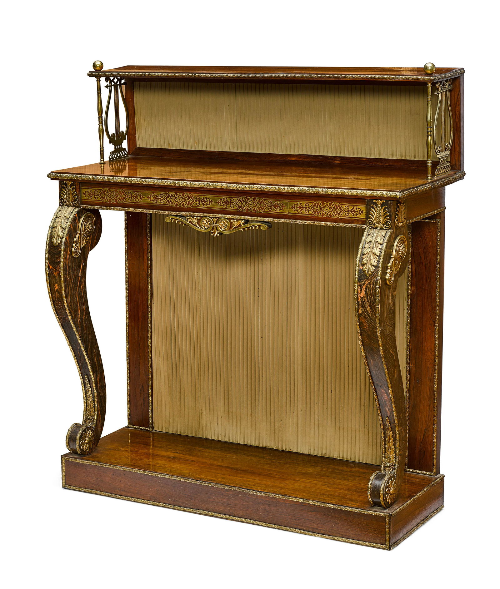 A NEOCLASSICAL BRASS MOUNTED STAINED AND PAINTED WOOD (1 of 2)