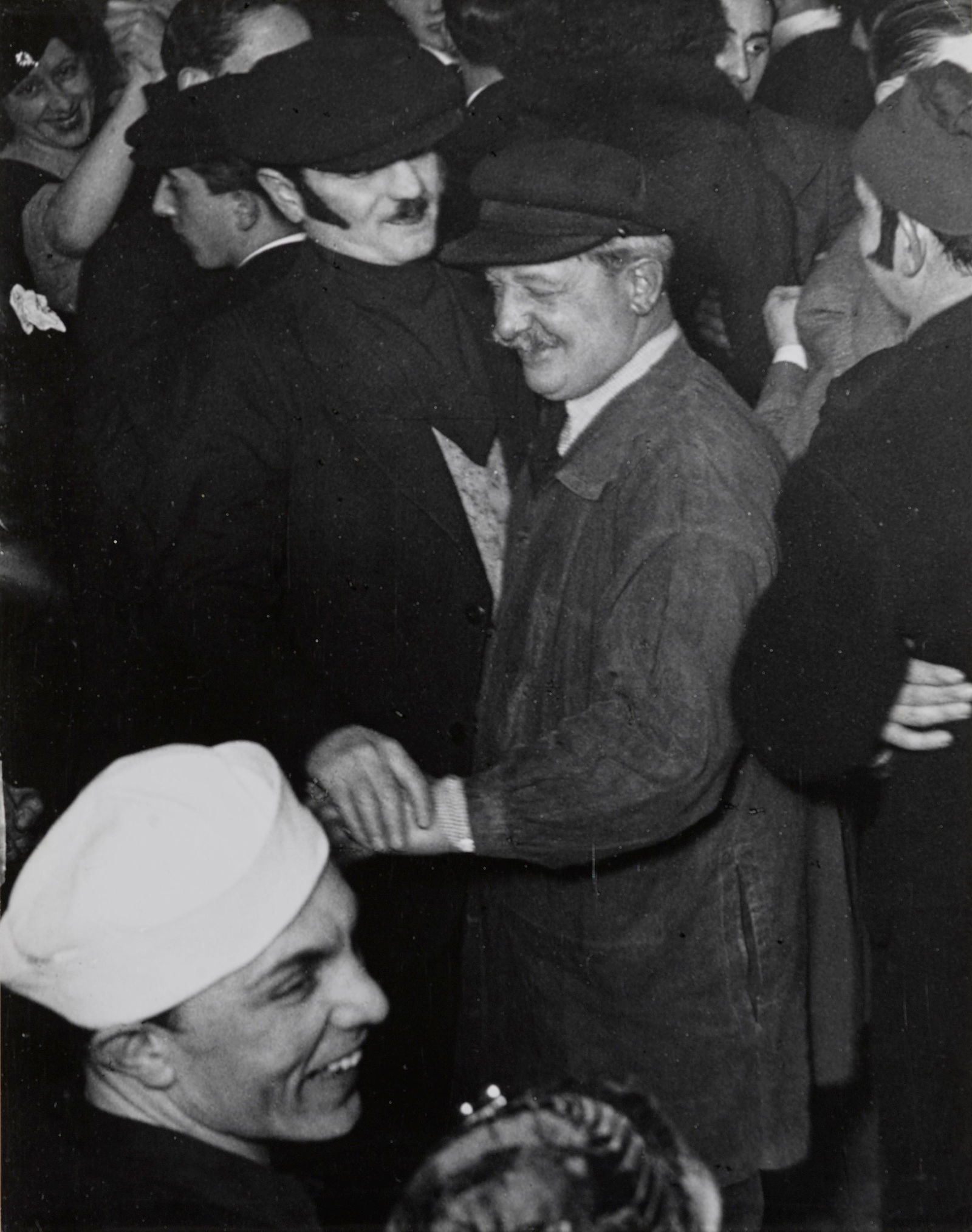 Brassaï (1899-1984); La Bal de la Montagne,: Brassaï (1899-1984) La Bal de la Montagne, Sainte-Geneviève, c. 1932 Gelatin silver print, printed 1950s, signed, negative notation 'Pl. 448' in pencil/ ink, '81 Faubourg St-Jacques' credit