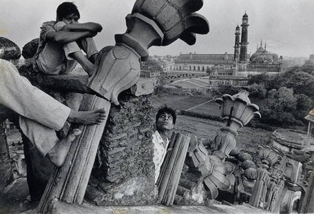 Raghu Rai (born 1945); Crumbling Walls of Imambara,: Raghu Rai (born 1945) Crumbling Walls of Imambara, Lucknow; and Madari Wala, Malbrain, Kolkata, 1989 2 gelatin silver prints, each with title and copyright credit in red ink on the verso.(2) 6 7/8 x 1