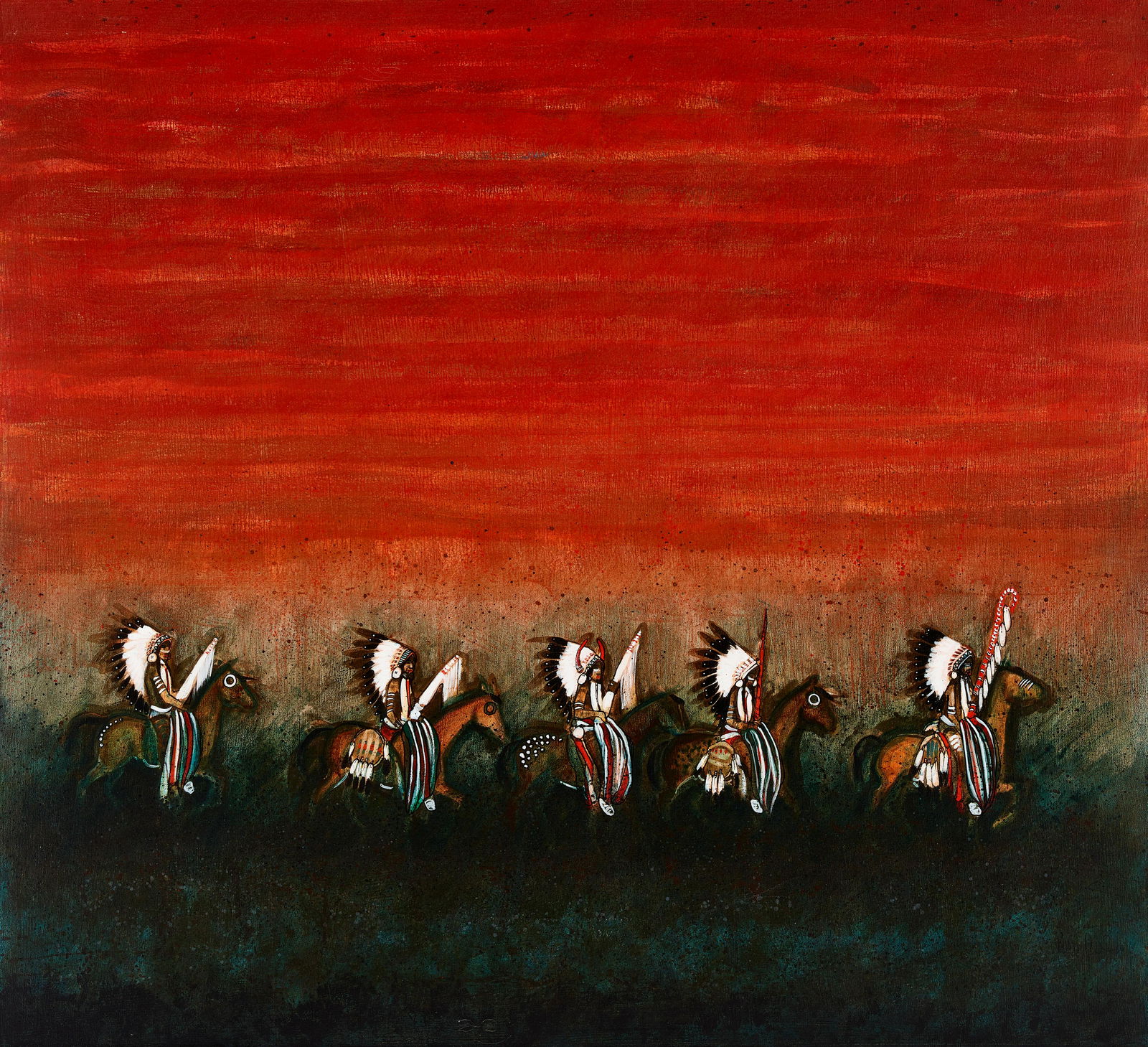 A Kevin Red Star painting, 'Crow Chiefs,' circa 1981 (1 of 1)