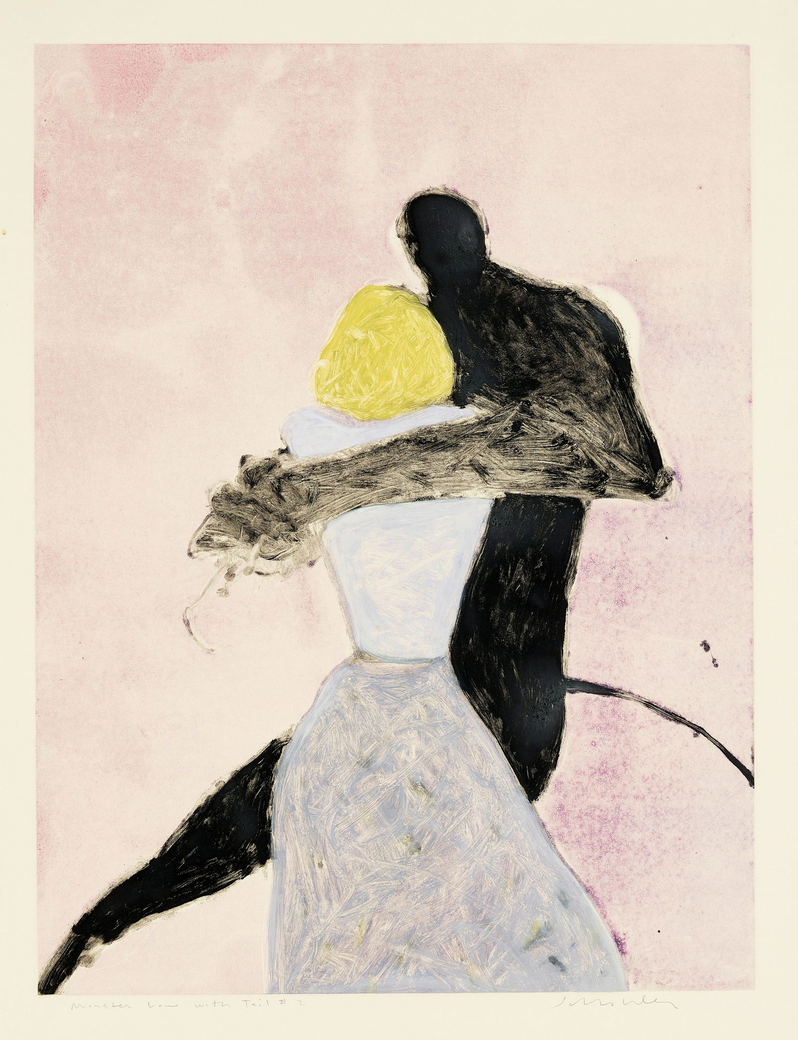 A Fritz Scholder monotype, 'Monster Love with Tail #2,' (1 of 2)