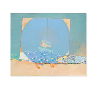 AMY SILLMAN (B. 1966) Passage, 1999-2000: AMY SILLMAN (B. 1966) Passage, 1999-2000 signed and dated 'Amy Sillman 1999-2000' (on the reverse) oil and paper on wood panel 50 1/8 x 60 in. 127.3 x 152.4 cm. Footnotes: Provenance B