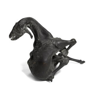 JACK ZAJAC (B. 1929) Bound Goat, Thursday, circa 1973: JACK ZAJAC (B. 1929) Bound Goat, Thursday, circa 1973 signed and numbered 'Zajac 1/8' (on hip) bronze with gray patina 28 x 28 1/2 x 26 in. 71.1 x 72.4 x 66 cm. This work is number one from the ed