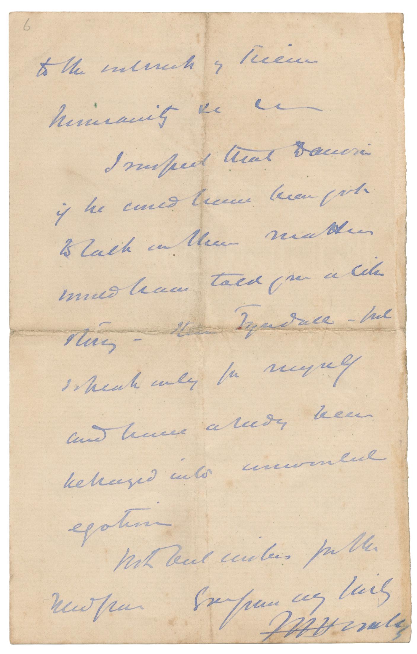 HUXLEY (THOMAS HENRY) Three autograph letters signed: HUXLEY (THOMAS HENRY) Three autograph letters signed ('TH Huxley') to Peter Bayne ('Dear Sir' or 'My dear Sir'), the first responding to Bayne's article on 'Lord Selbourne's impertinences', going on t
