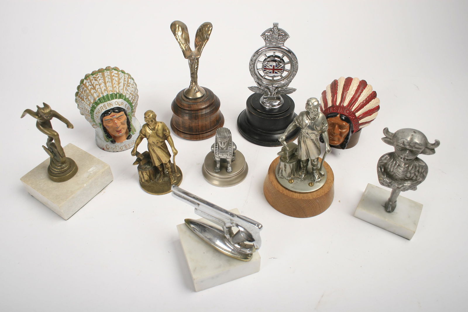 NINE BRITISH CAR MASCOTS (1 of 1)