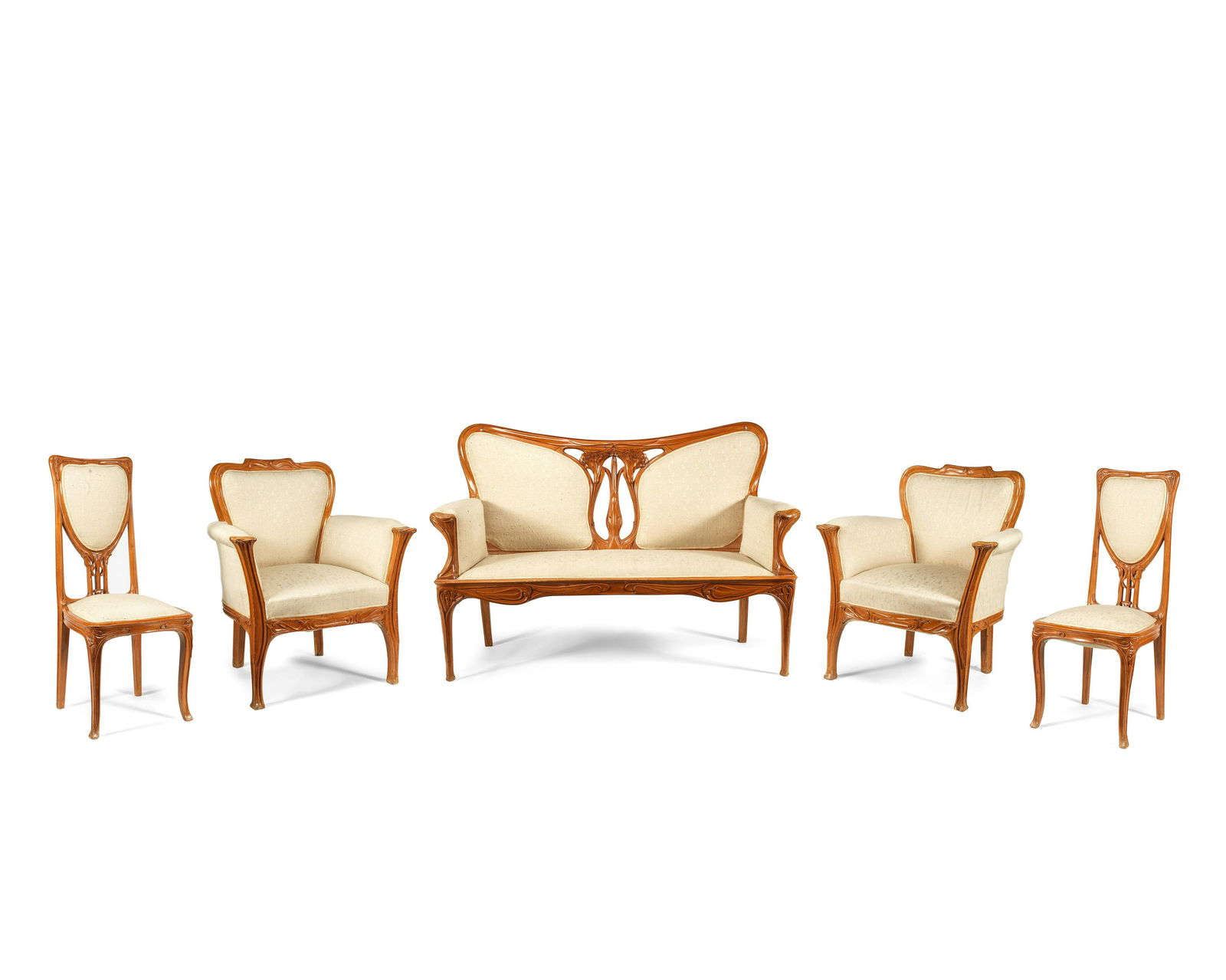 A Suite Of Art Nouveau Carved Fruitwood Furniture (1 of 1)