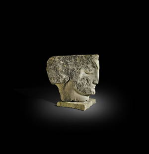 Emily Young (British, born 1951) Poet Warrior 80 cm.: Emily Young (British, born 1951) Poet Warrior Purbeck freestone 80 cm. (31 1/2 in.) high (including the stone base) Carved in 2000 Footnotes: Provenance The Artist, from whom acquired directly by the