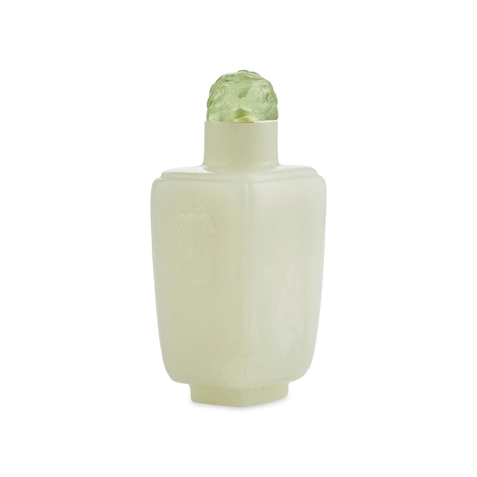 A Small Rectangular 'Paneled' White Jade Snuff Bottle (1 of 3)