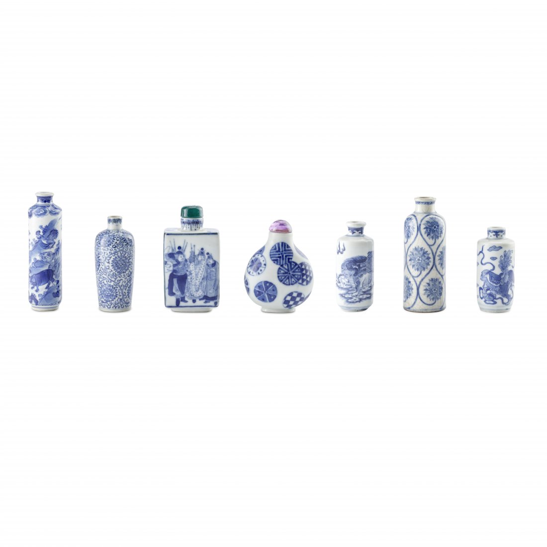 Seven Blue And White Snuff Bottles (1 of 5)