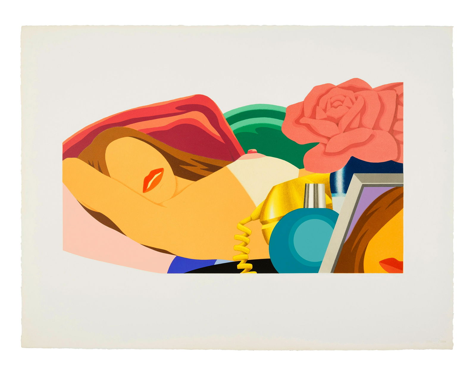 TOM WESSELMANN (1931-2004); Nude with Rose: TOM WESSELMANN (1931-2004) Nude with Rose, 1976 Lithograph and screenprint in colors with embossing, on Rives BFk paper, signed in pencil, dated and numbered 64/75, with the blindstamps of the publish