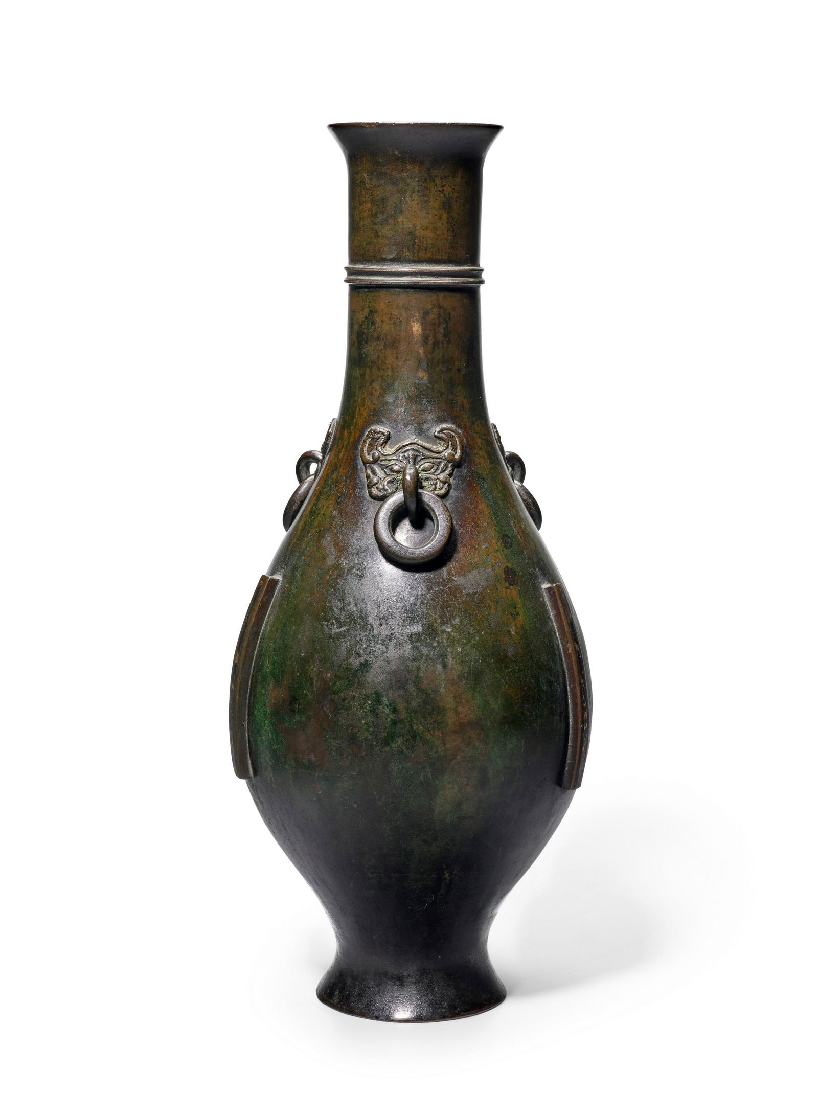 An unusual silver-inlaid bronze vase, Galanping (1 of 2)