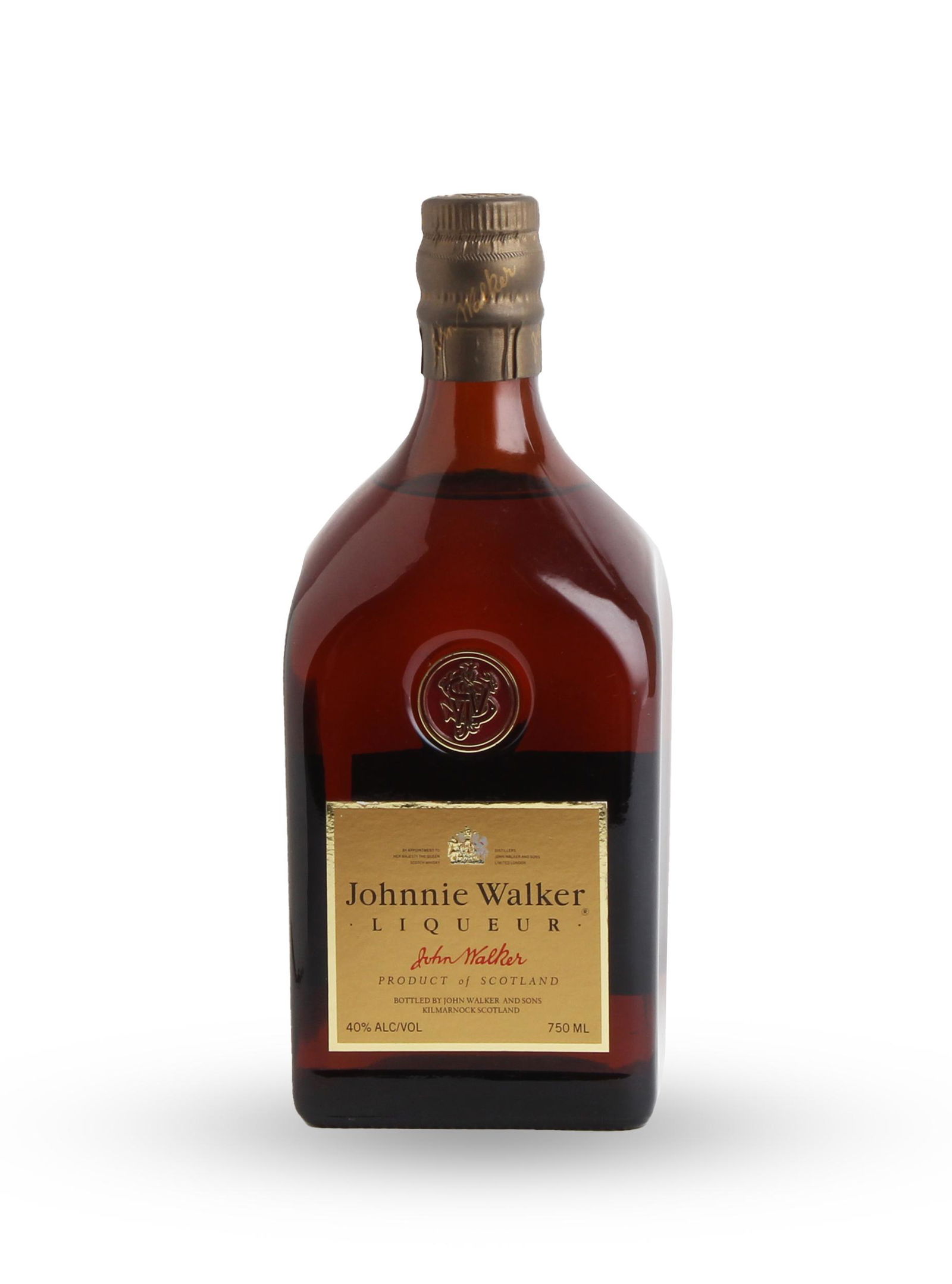 Johnnie Walker Liqueur: Johnnie Walker Liqueur Bottled by John Walker & Sons. Good labelling. Level: very top shoulder. 750 ml. Blended, 40% volume 1 bottle This lot is subject to the following lot symbols: † † VAT