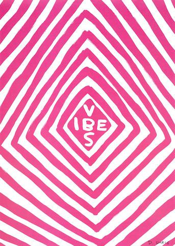 David Shrigley (British, born 1968): David Shrigley (British, born 1968) Vibes Giclée print in colours, 2018, on thin wove, signed in black ink, from the edition of 250, published by The Big Issue, London, the full sheet printed to