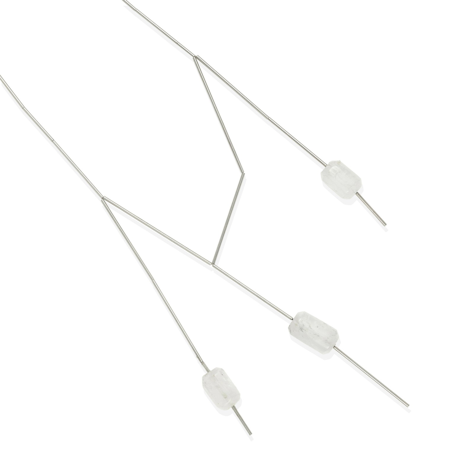 A SILVER AND QUARTZ NECKLACE, BETTY COOKE (1 of 2)