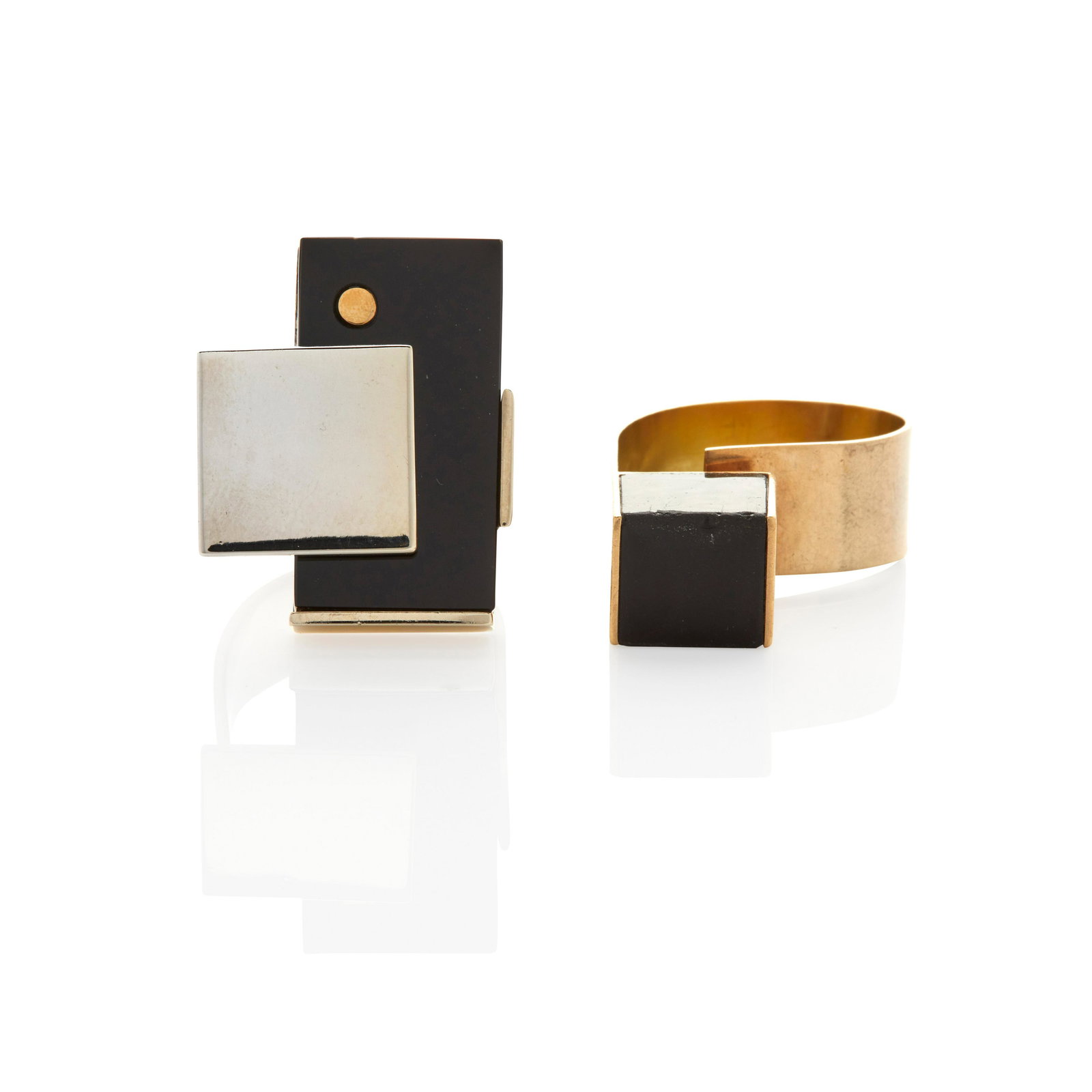 TWO GOLD AND ONYX RINGS, BETTY COOKE (1 of 4)