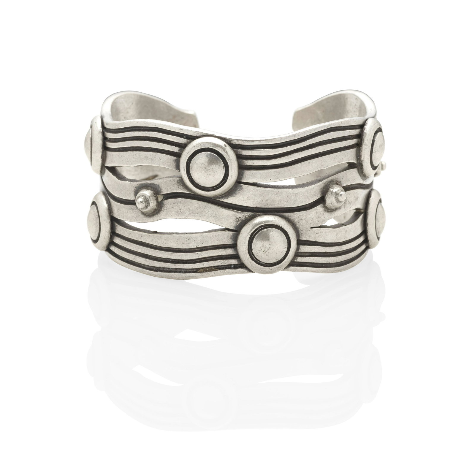 A SILVER CUFF, WILLIAM SPRATLING, TAXCO, MEXICO, CIRCA (1 of 2)