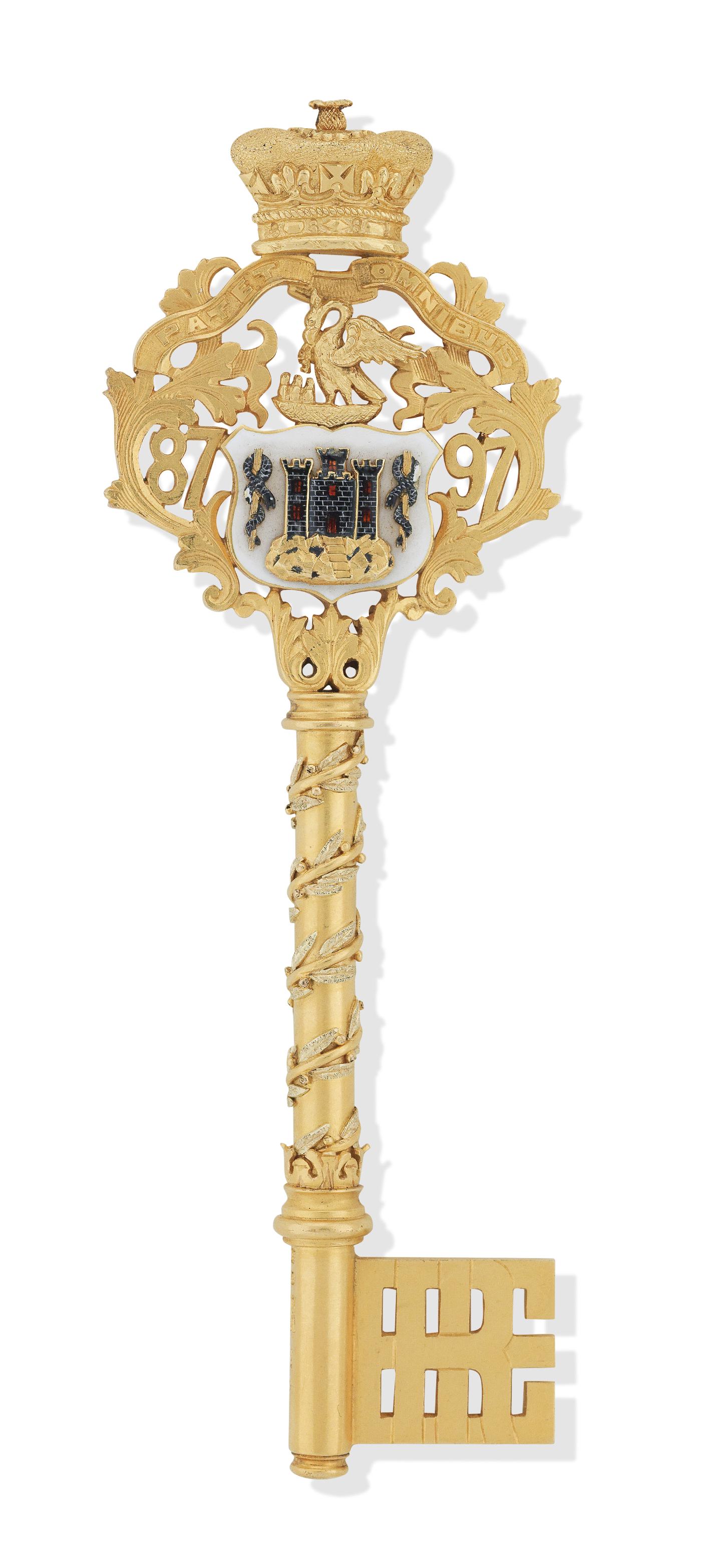 Of Edinburgh Interest: an 18ct gold presentation key, (1 of 3)