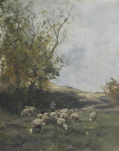 Willem George Frederik Jansen (Dutch, 1871-1949): Willem George Frederik Jansen (Dutch, 1871-1949) Shepherd signed 'W G F Jansen' (lower left), oil on canvas, 50.5 x 40.5cm (19 7/8 x 15 15/16in).
