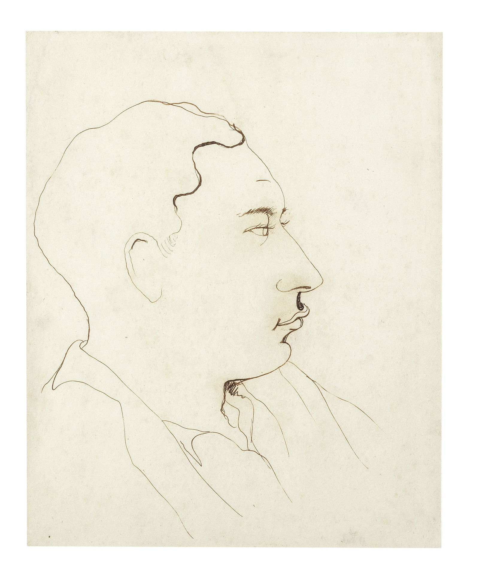 Jean Cocteau (1889-1963) Portrait d'un homme en profil (1 of 1)