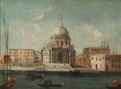 Attributed to Vincenzo Chilone (Venice 1768-1840) The: Attributed to Vincenzo Chilone (Venice 1768-1840) The Basilica of Sant Maria della Salute, Venice oil on canvas 34.4 x 45cm (13 9/16 x 17 11/16in). Footnotes: The present work is offered with a