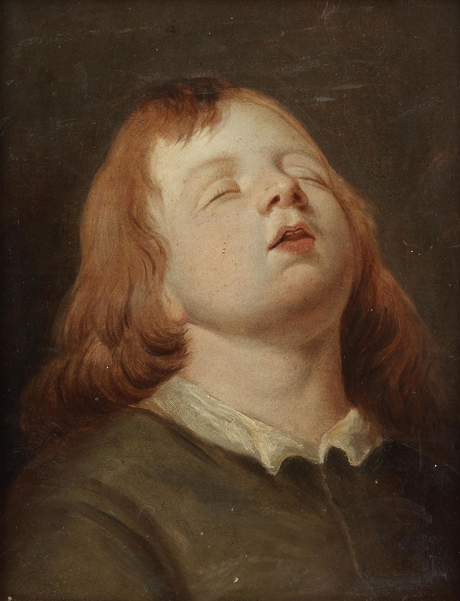 Circle of Nicolas-Bernard Lepicie (Paris 1735-1784): Circle of Nicolas-Bernard Lepicie (Paris 1735-1784) Study of a boy sleeping oil on paper laid down on panel 24.5 x 19.2cm (9 5/8 x 7 9/16in).