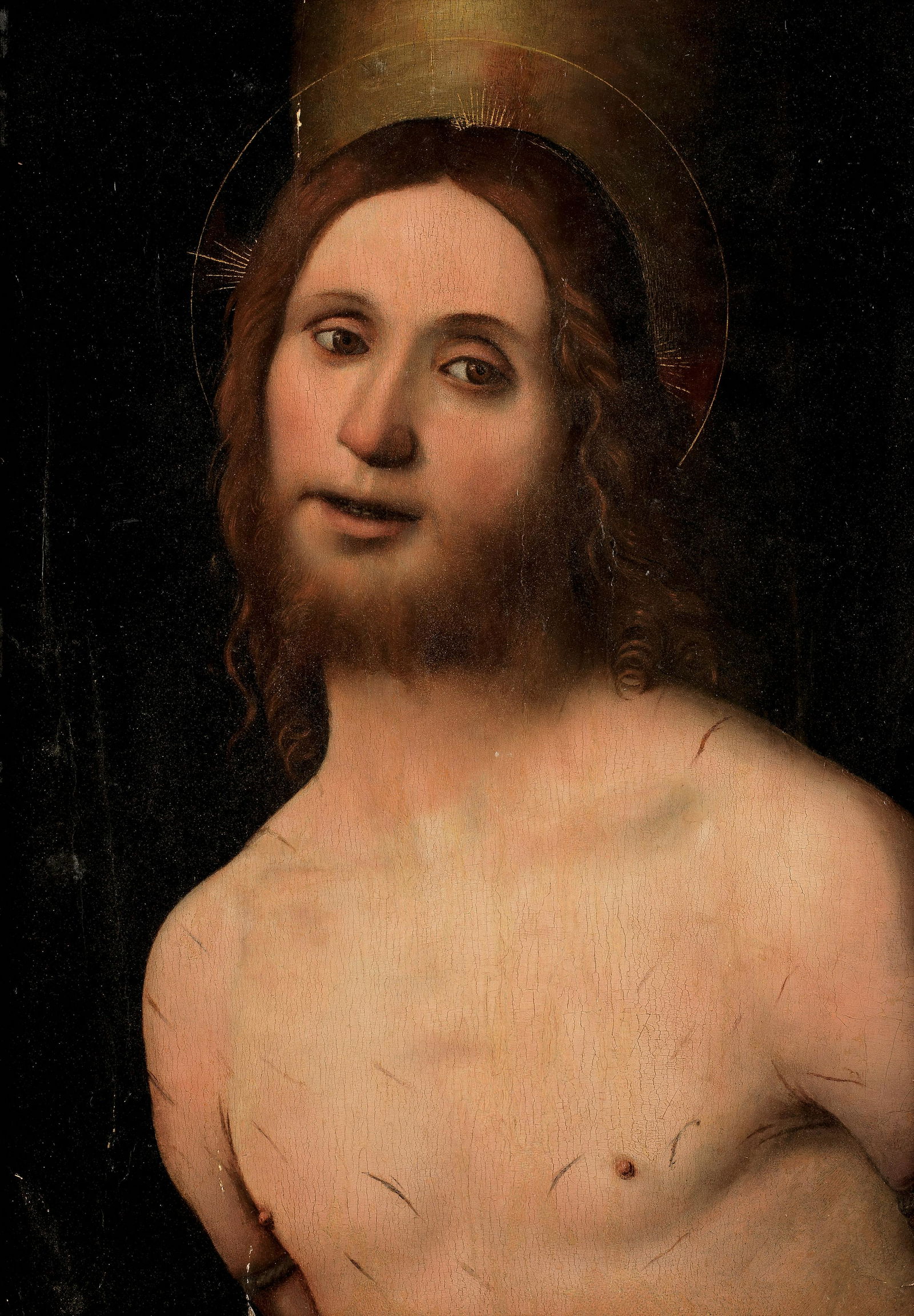 Circle of Lorenzo Costa (Ferrara circa 1460-1533: Circle of Lorenzo Costa (Ferrara circa 1460-1533 Mantua) Christ at the Column oil on panel 56.7 x 40.5cm (22 5/16 x 15 15/16in). Footnotes: Provenance Collection of Count Umberto Gualtiero B